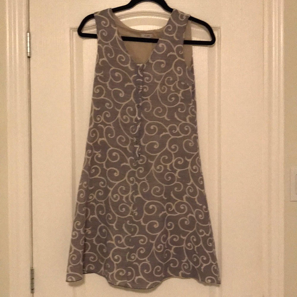 M0851 linen cotton blend dress